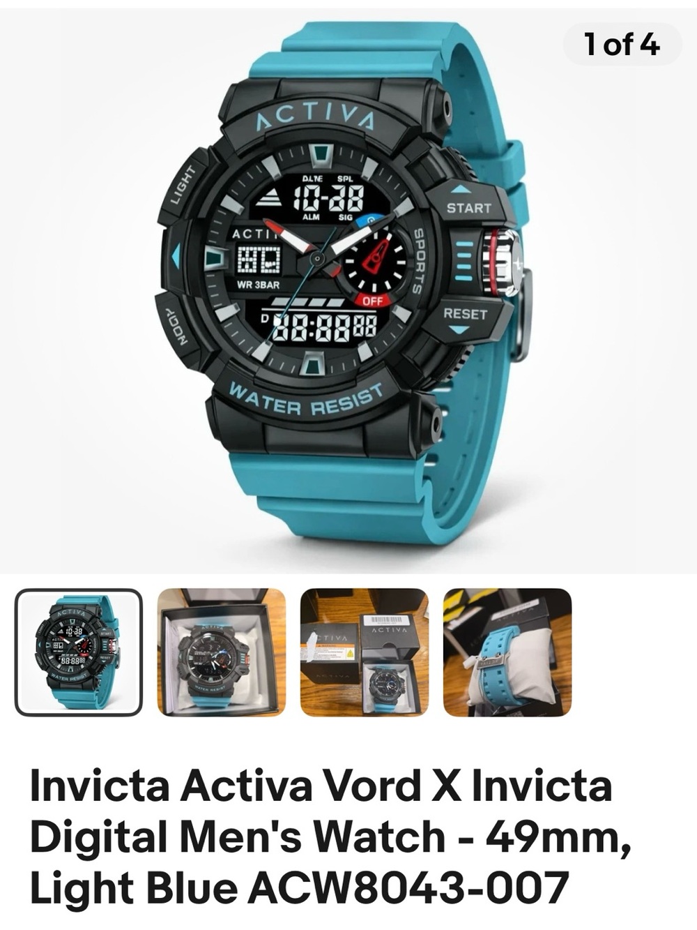Invicta ACTIVA Digital Sports Watch - Turquoise and Black